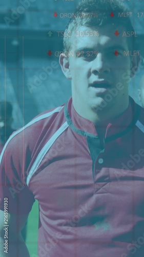 Animation of statistics over rugby players