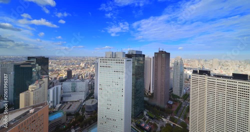 東京都庁展望室から望むビル群と街の景色