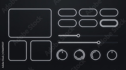 Minimalist Glowing White HUD User Interface Asset Collection