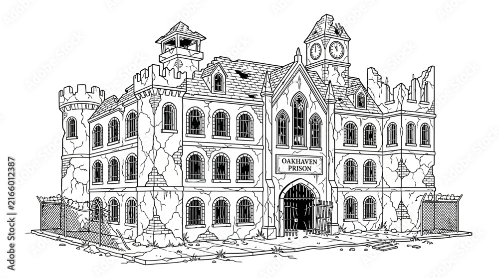 Obraz premium Gothic Architectural Building Structure.
