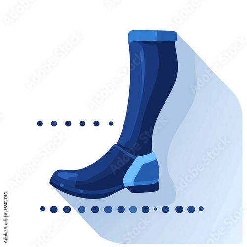Mobility Walking Boot Path Icon Flat Vector Design Illustration