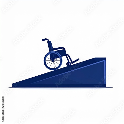 Wheelchair Accessibility Ramp Icon Flat Vector Design Illustration