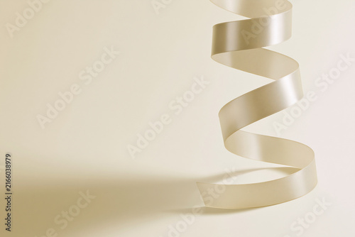 Ribbon coiled into a spiral staircase surreal geometry concept