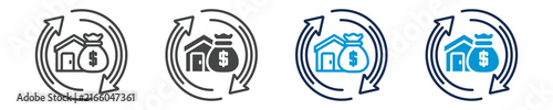 Obraz w ramie turnover icon set with multi concept