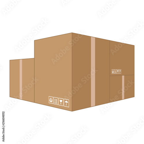 Stack Cardboard delivery boxes