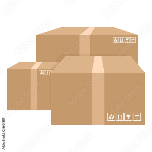 Stack Cardboard delivery boxes