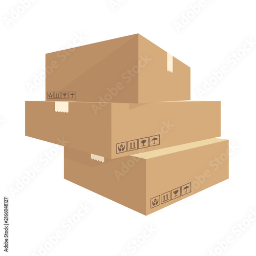 Stack Cardboard delivery boxes