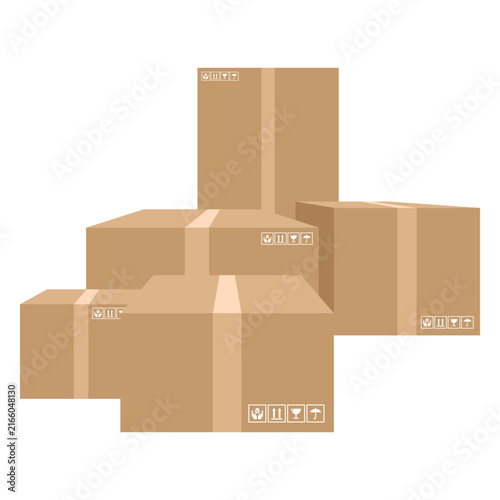 Stack Cardboard delivery boxes