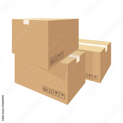 Stack Cardboard delivery boxes