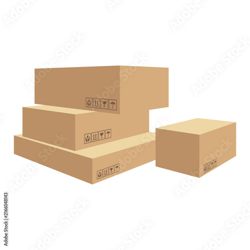 Stack Cardboard delivery boxes