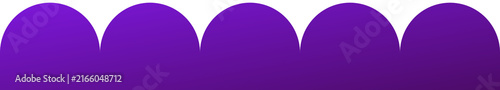 Fotografie Row of identical fluffy white clouds on purple gradient sky for seamless backgro