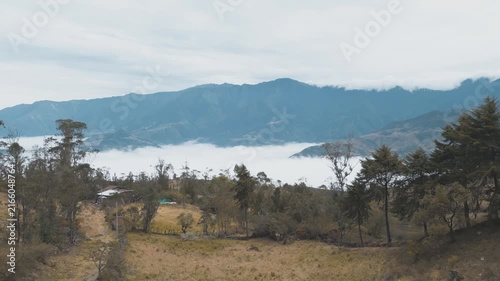 Video overlooking a sea of ​​clouds in the Andean village of Llama near Chota, in Cajamarca, Peru