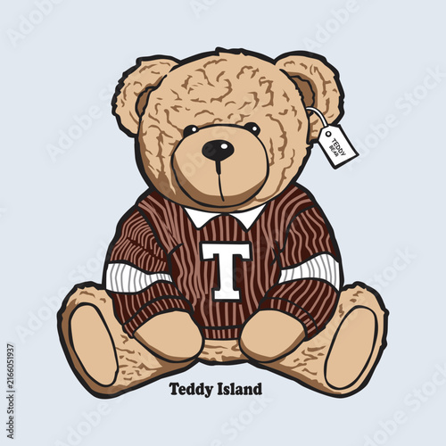 Canvas Print Cute cartoon teddy bear image