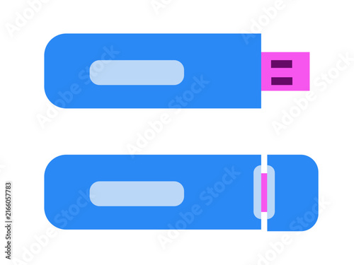 USB Flash Drive Flat Design Illustration