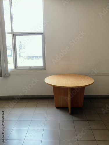 Old round wooden table