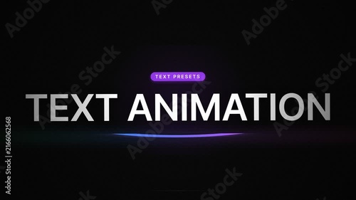 Futuristic digital typography motion graphic design template with neon lighting