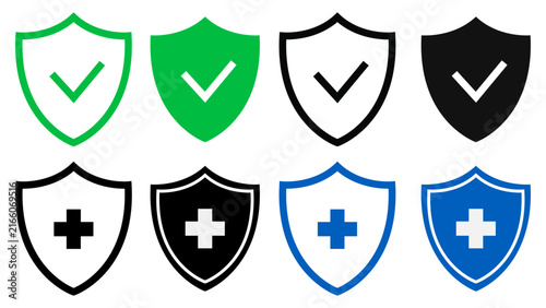 Security Shield and Checkmark Icons Collection
