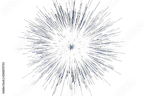 Abstract blue light explosion on black background
