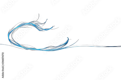 Abstract Blue Light Trails on Black Background