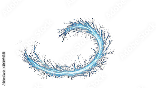 Abstract Glowing Electric Energy Swirl on Black Background