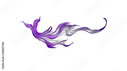 Abstract purple glowing smoke or light trail on black background