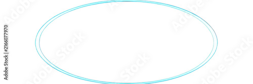 Glowing Neon Light Blue Ellipse Frame