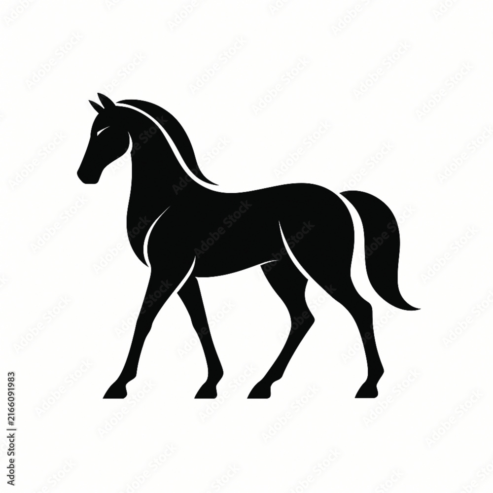 Fototapeta premium Celtic Knot Horse Vector Silhouette – Tribal Animal Artwork Stylized Celtic Knotwork Horse Illustration for Tattoo Design Intricate Celtic Horse Silhouette – Black and White Animal Graphic