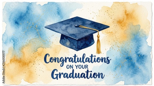 Watercolor Congratulations on Your Graduation Banner