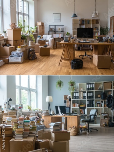 Room transformation, from cluttered to organized