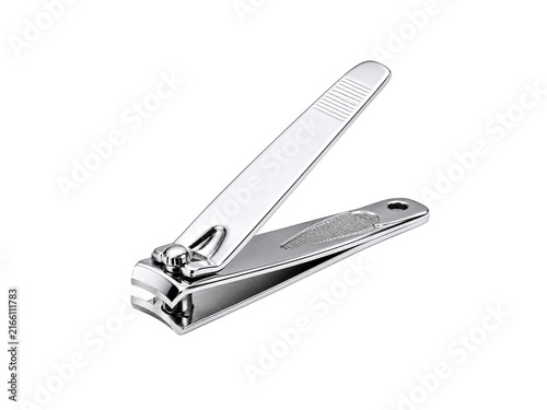 Stainless steel nail clipper isolated on white background