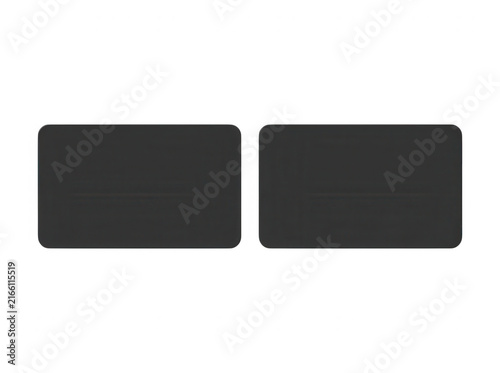 Dos rectángulos negros con esquinas redondeadas dispuestos horizontalmente sobre un fondo blanco puro, ideales para diseño gráfico, maquetas o elementos de interfaz de usuario.