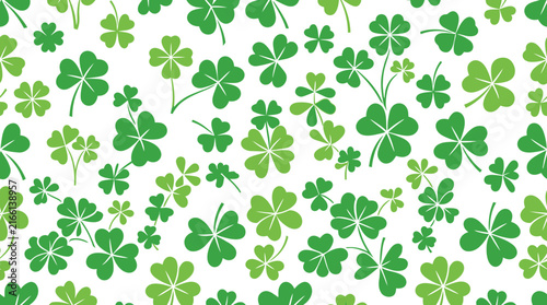Clover Leaves Seamless Pattern Design