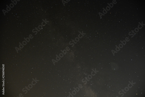 Long exposure night sky filled with stars over the desert landscape of Tzukim in the Arava, Israel, showcasing the pristine beauty of the Negev desert under a clear starry sky