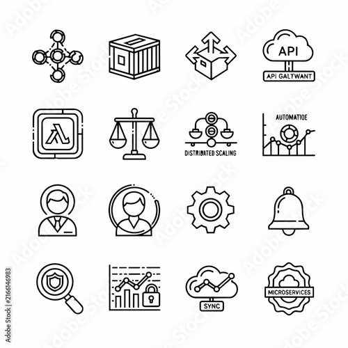 Bild auf Leinwand Technology and business icons for digital workflows