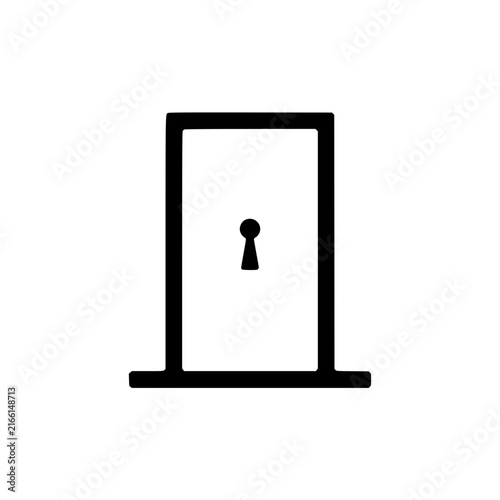 Door Icon with Keyhole Symbol