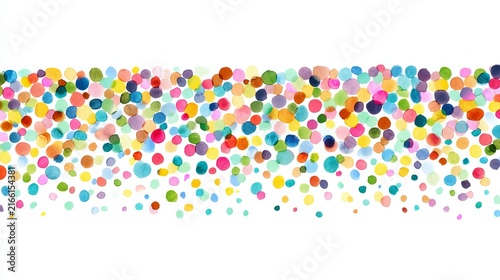 Colorful confetti border frame for birthday celebration invitation