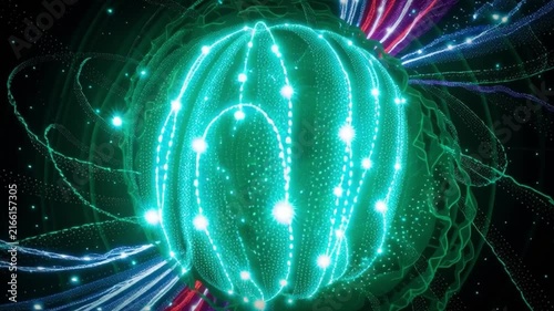 Futuristic Virtual Reality User Controlling Digital Energy