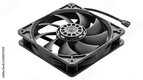 Quadro su tela Black computer cooling fan, high performance PC case fan with curved blades, ind