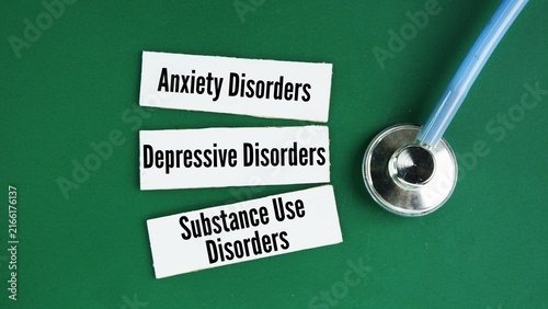 Obraz na płótnie The three most common mental illnesses globally are anxiety disorders, depressive disorders or depression and substance use disorders