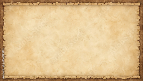 Old vintage parchment paper background with torn edges