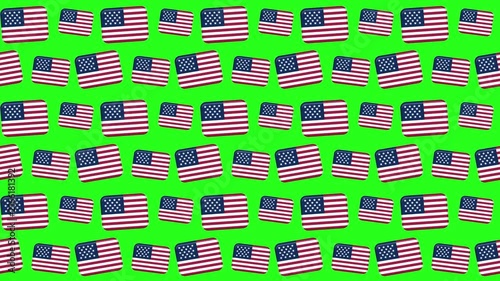 Seamless Pattern USA Flags 4K Background