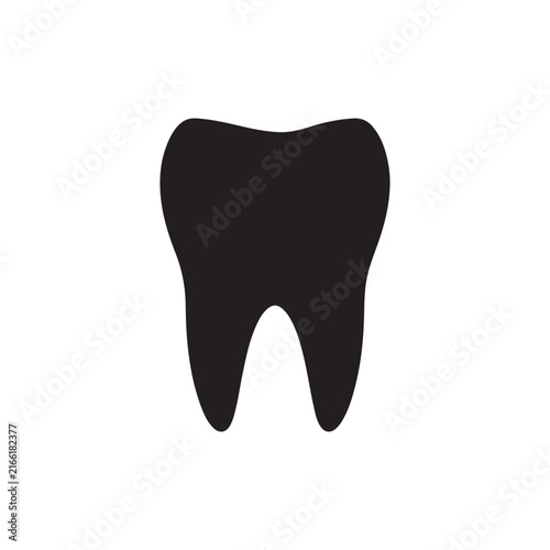 Human incisor teeth silhouette icon vector flat design