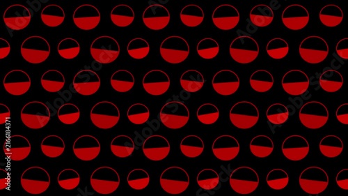 Abstract Seamless Pattern of Staggered Dark Red Circles on Black Background