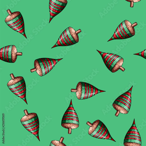 Obraz na plátně pattern physics spinning top hand drawn