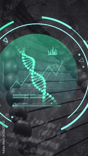 Animation of dna strand and scientific data processing