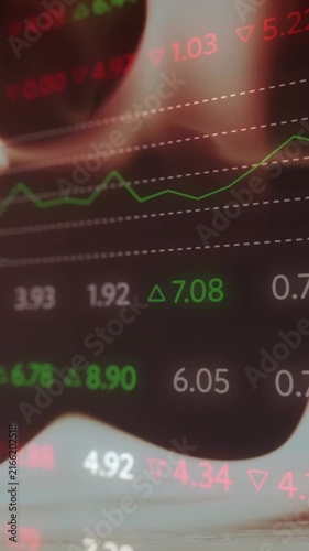 Animation of financial data processing over flames