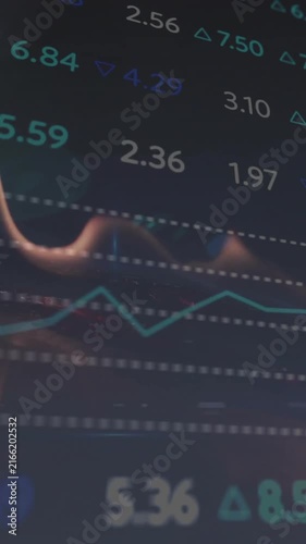 Animation of financial data processing over flames