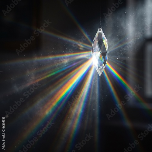 Abstract Prism Light Explosion with Floating Dust Particles