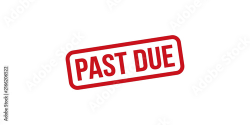 Fotografía Past due rubber stamp imprint with red ink for business financial overdue notification