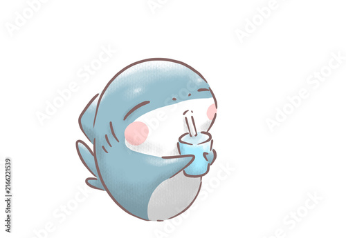 Baby Shark Drinking Water
